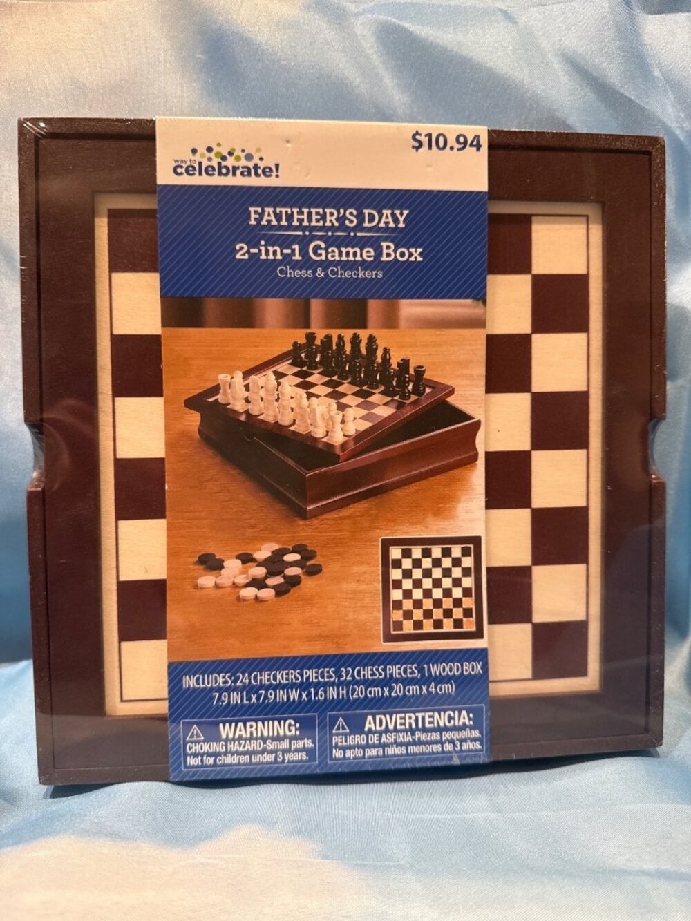 Fathers Day 2-In-1 Chess & Checkers Game Box Set